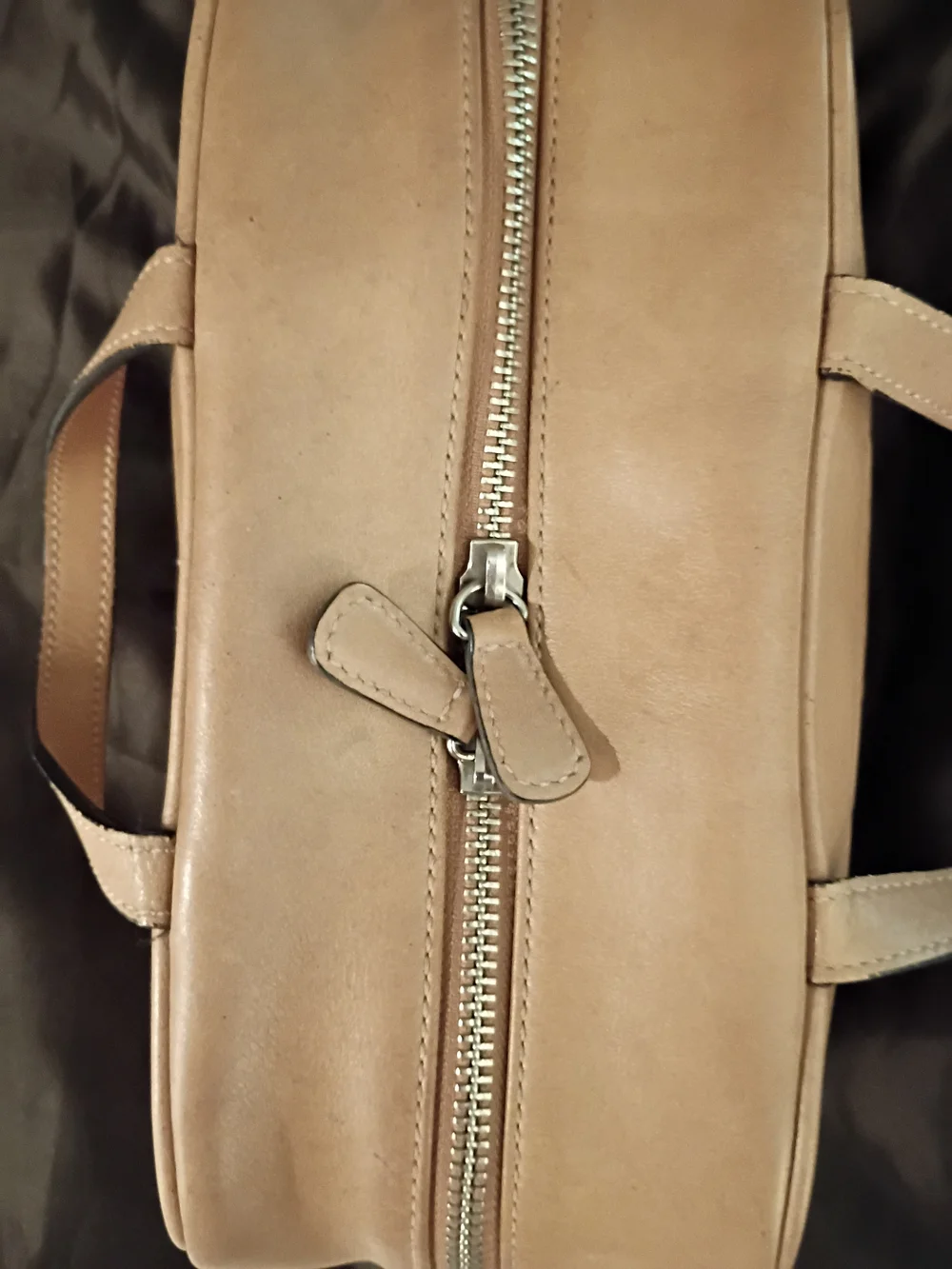 COACH Leather Cosmetic Case/Bag in Camel